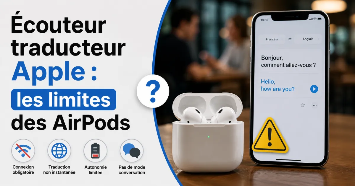 Lire la suite à propos de l’article Écouteur traducteur Apple : les limites des AirPods