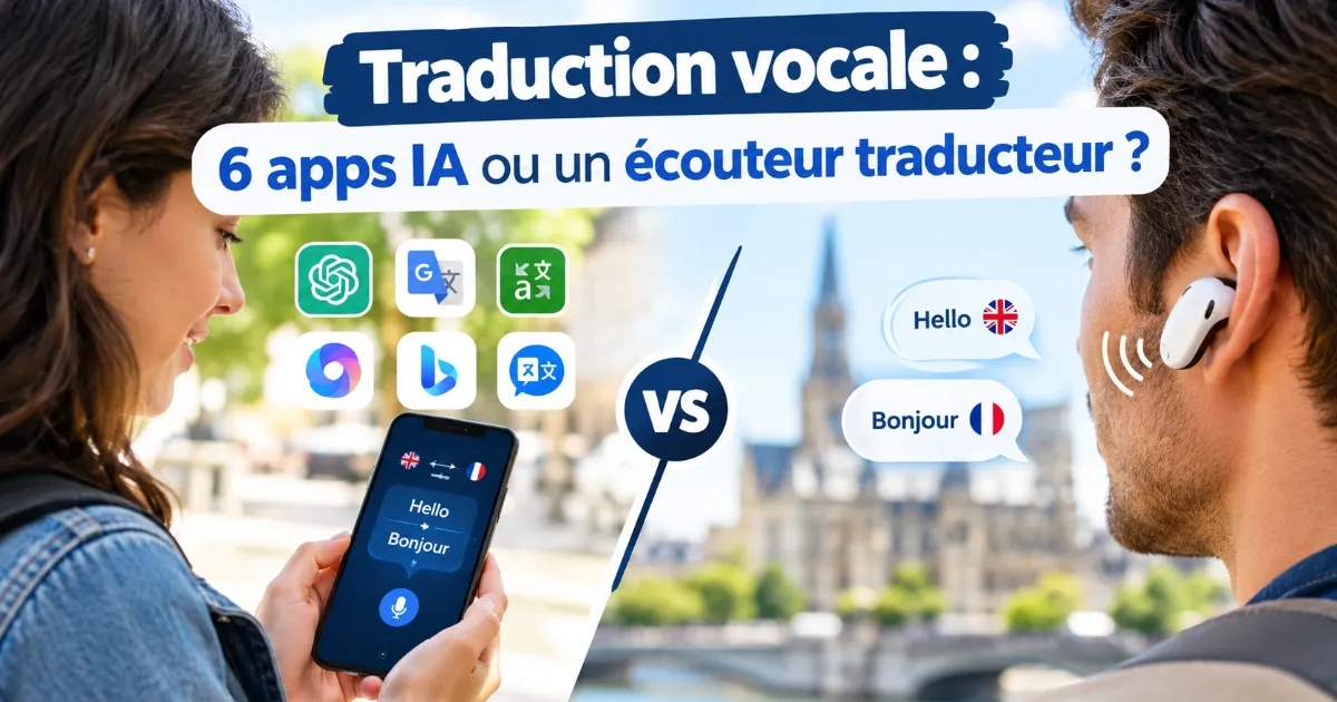 Lire la suite à propos de l’article Traduction vocale : 6 apps IA ou un écouteur traducteur ?